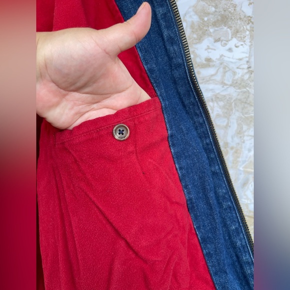 Ralph Lauren Vintage Velvet‑Lined Denim Jacket XL, Classic Trucker Style - Picture 12 of 15